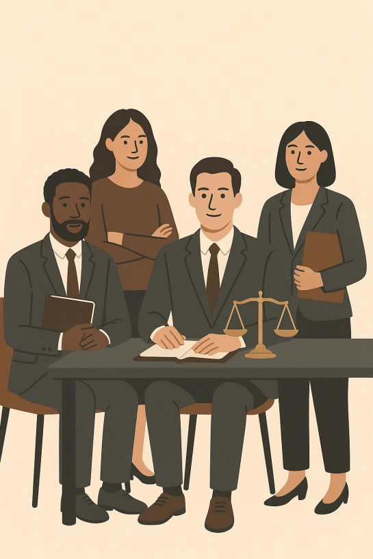 Case Law Firm team portrait illustration