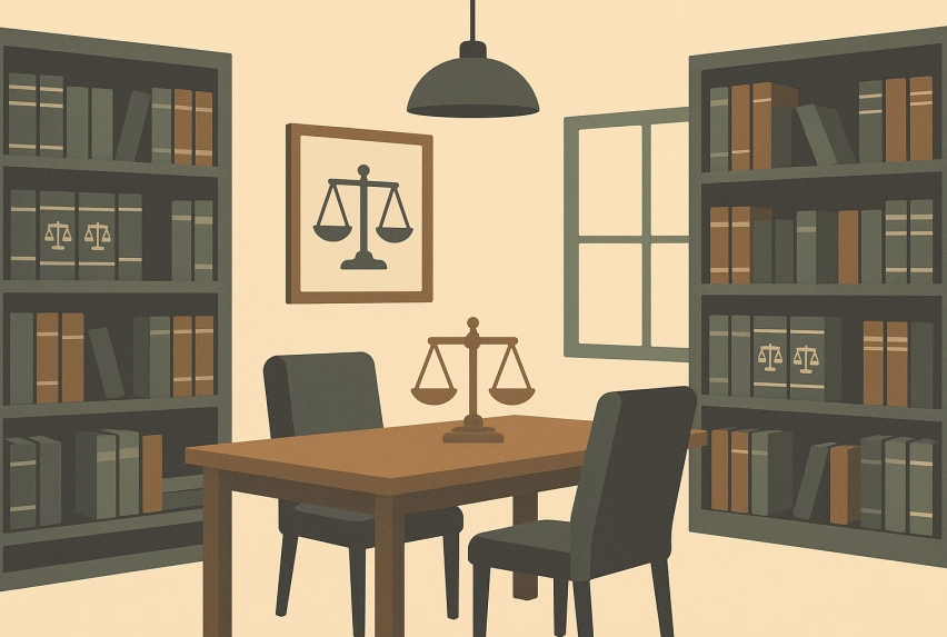 Modern legal library illustration